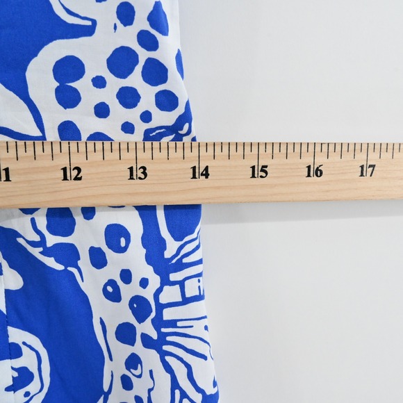 Lilly Pulitzer Augusta Cotton Shift Dress Size 00 Blue Quahog Chowdah Seahorse - Picture 6 of 14